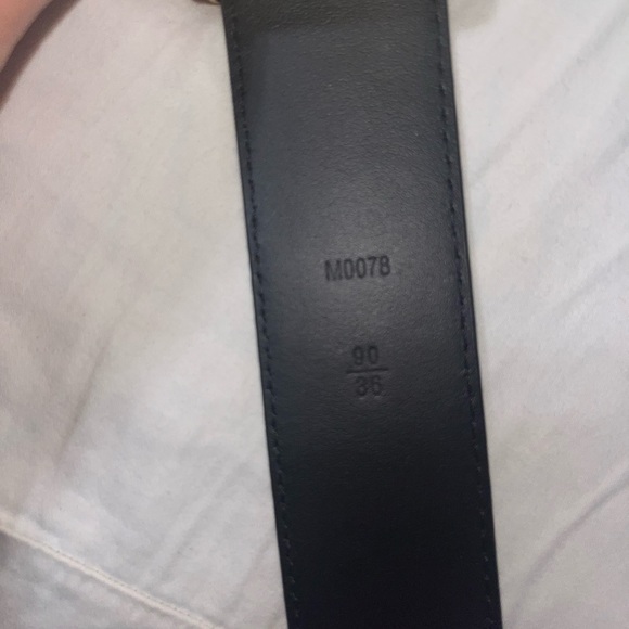 Calf skin black LV belt new wave main image 4